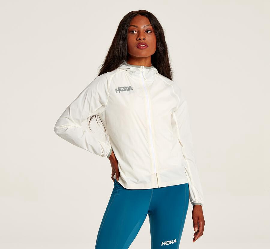 Hoka One One Jas Dames - Full-Zip Wind - Wit - VJ2581437